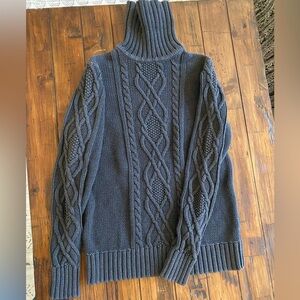 Eddie Bauer Black/grey heavy turtleneck sweater size medium